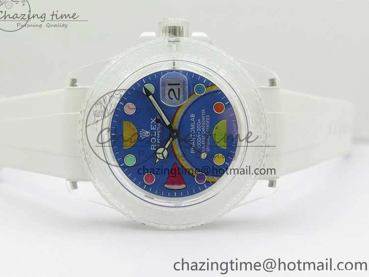 AAA Replica Watches Strap Fruit 3AF FreshLook 2620 Blue Submariner Phantomlab Rubber Transparent Dial Best Edition VR on White 1219